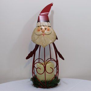 Metal Decorative 12" Santa Lantern with Battery Operated Flameless Candle